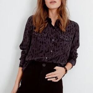 Rails Black Leopard Button Down Shirt
